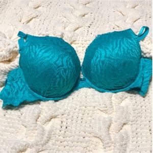 NEW Torrid Lace Turquoise Push-Up Plunge Bra